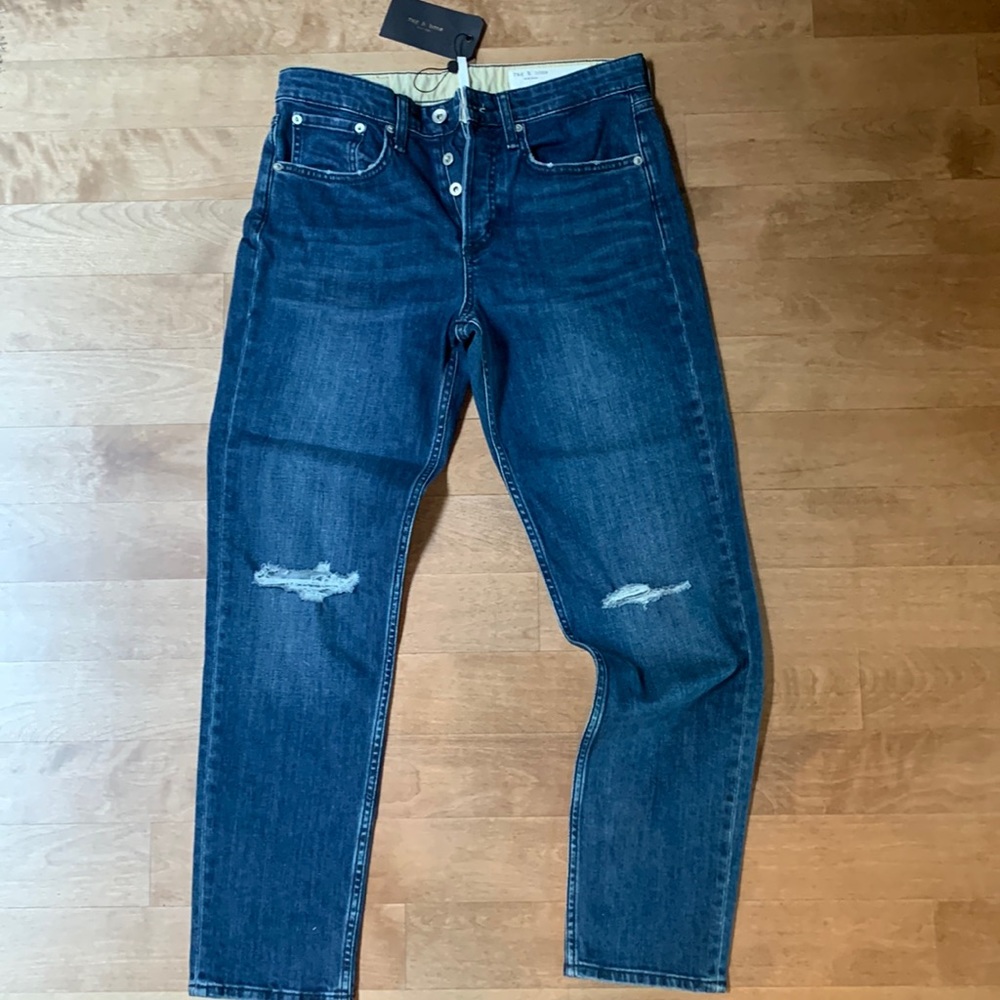 Rag & Bone mid-rise distressed boyfriend jeans
